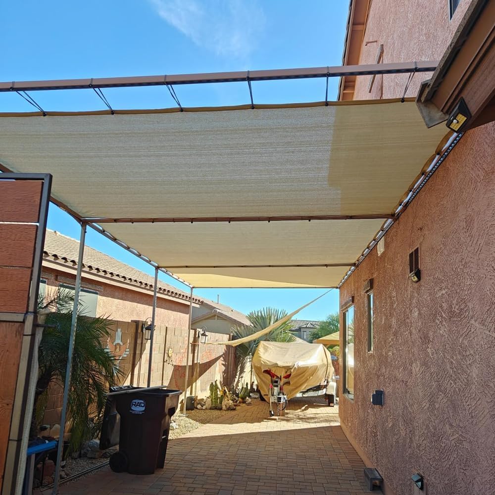 90% Shade Cloth for Patio, 8x25 FT Pergola Shade Cover | Breathable Sun Shade Fabric for Beach, Deck, Porch, Gazebo