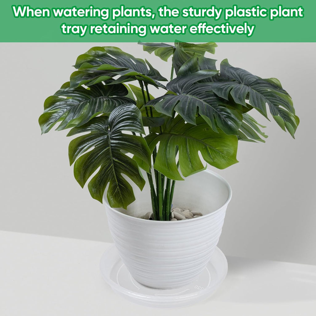 25 Pack Plant Saucer Tray, 6/8 / 10/12 /14 inch Heavy Duty Flower Pot Trays, Plastic Plant Saucer for Indoor & Outdoor