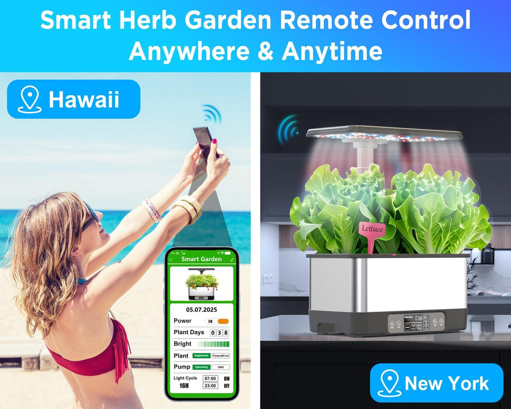 Hydroponics Growing System,Smart Indoor Herb Garden with Grow Light,8 Pods | In door Gardening System , APP & WiFi