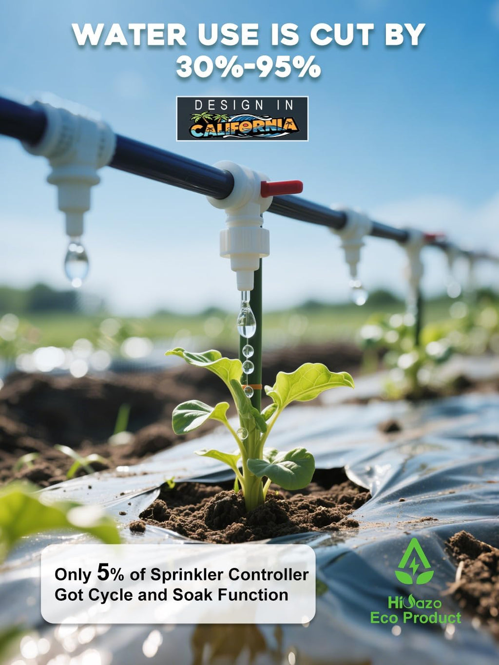 Smart Sprinklers Controller WiFi, Irrigation Controller Easy Use App Enabled, 4 Zone + 16 Plans, Save Water Auto Skip