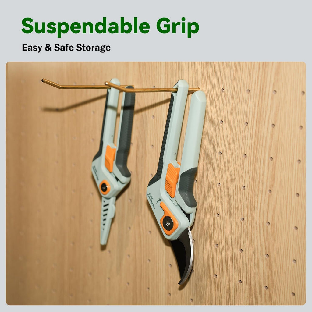 PrunePro Garden Scissors Pruning Shears Sharp Stainless Steel Non-Stick Teflon Coating Blade for Precise Cuts Garden
