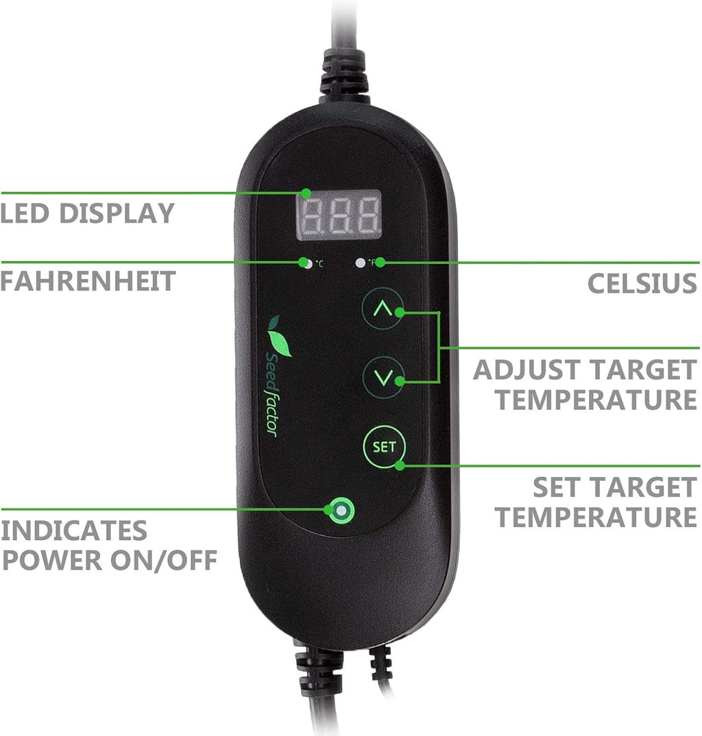 MET Certified Seedling Heat Mat with 50℉~108℉ Digital Thermostat Controller for Seed Germination (20" x 20")