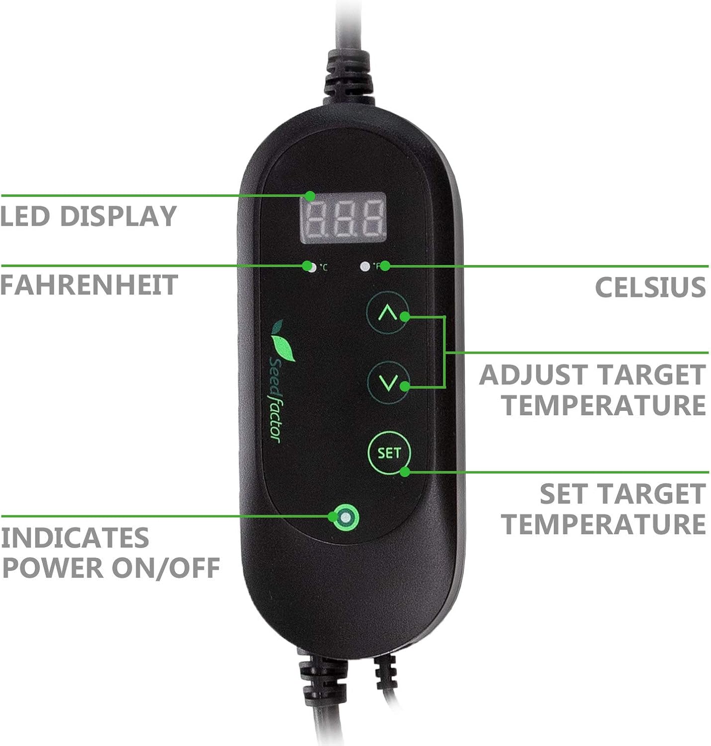 MET Certified Seedling Heat Mat with 50℉~108℉ Digital Thermostat Controller for Seed Germination (20" x 20")