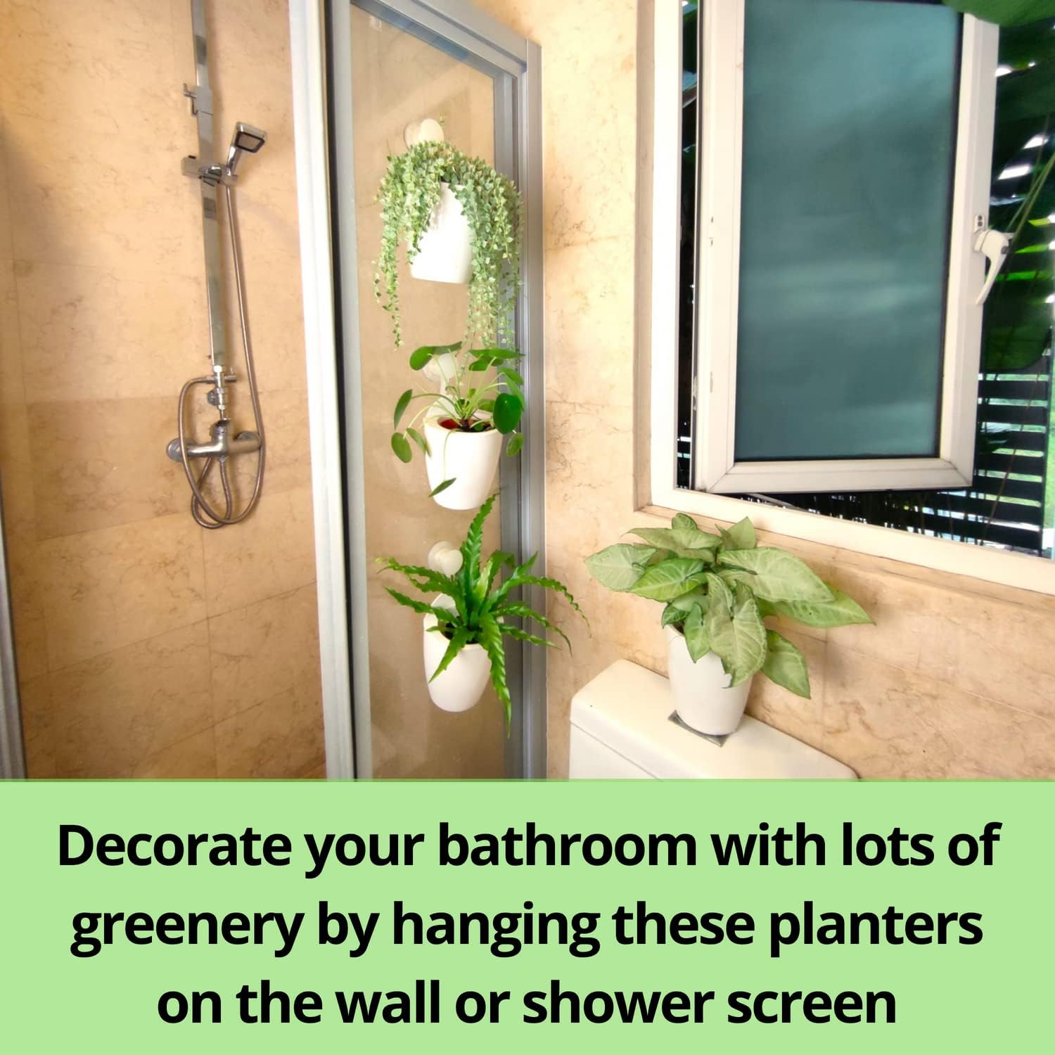 LaLaGreen Wall Planter for Indoor Plants (5in, 10 Pack) White Self-Watering | Wall Mounted Living Hanging Eco Wall