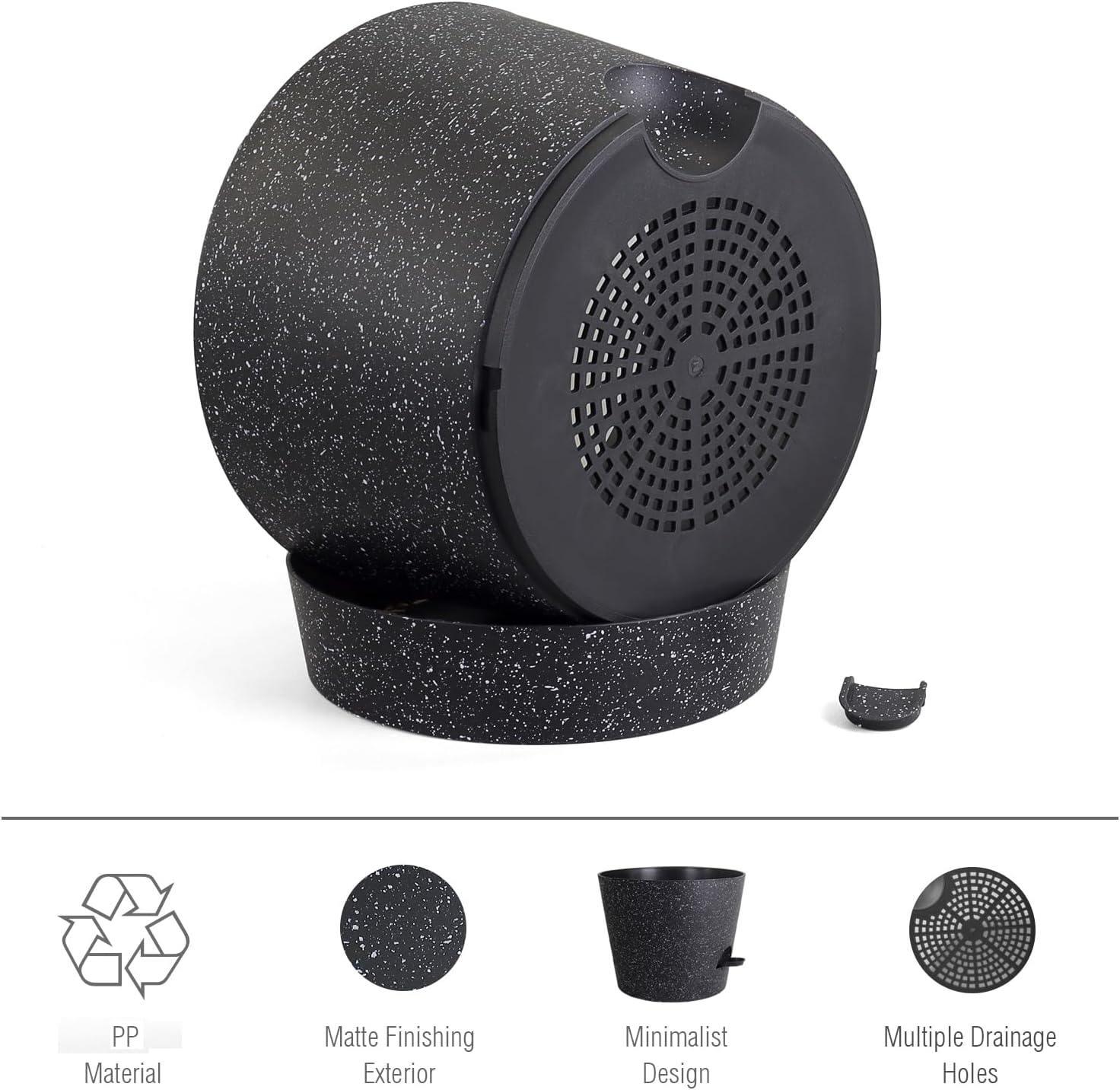 Meowell 12 inch Large Self Watering Pots, Plant Pots with Mesh Drainage Holes for Indoor Outdoor Plants, Plastic