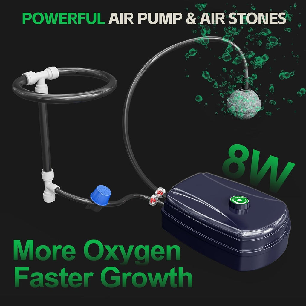 SPECILITE 7 Gallon 2 Buckets DWC Hydroponics Grow System with Wheels | Top Drip Kit, Deep Water Culture Recirculating