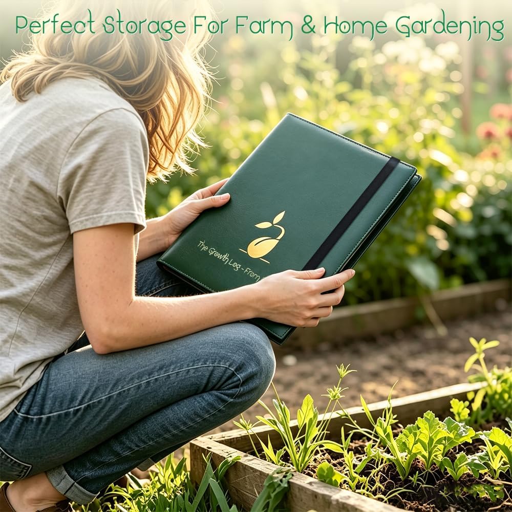 Seed Storage Packet Organizer Binder: Garden Seed Organizer with 45 Sleeves Binder Sheets Hold 170 Seed Packets & 50