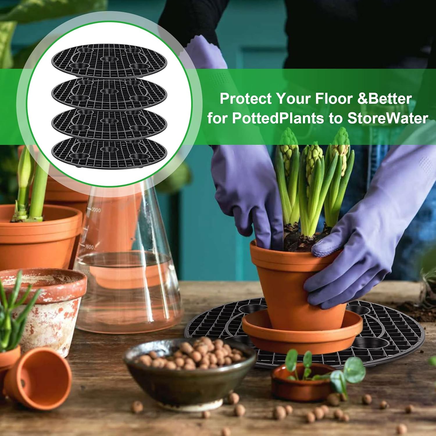12 Pieces 12 Inch Plant Riser for Pots Indoor, Heavy Duty Plant Stands, Plant Level Pot Elevator for Indoor Outdoor