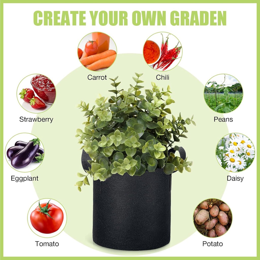 Boao 30 Pack 2 Gallon Grow Bags Aeration Fabric Pots for Plants with Handles Thickened Non Woven Grow Pots Bulk Plant