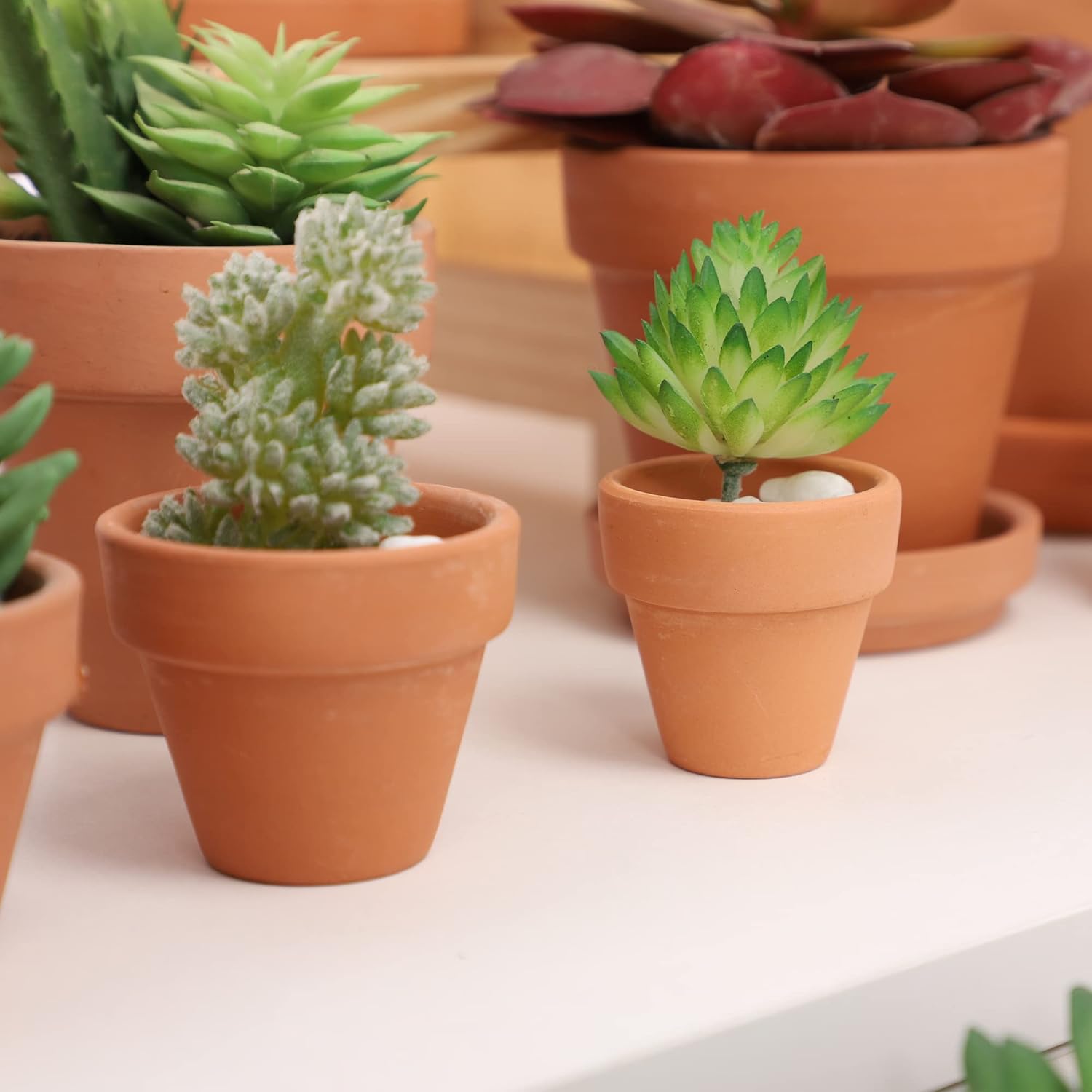 Yishang 1.9 Inch Tiny Terracotta Pots Pack of 72-Small Mini Clay Pots with Drainage Holes Flower Nursery Terra Cotta