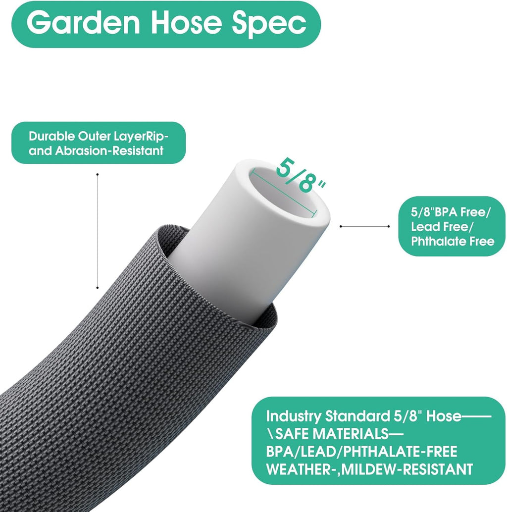 Garden Hose 50 FT, Non-Expanding Water Hose, Kink-Free, Burst-Resistant | Flexible & Lightweight. High-Pressure