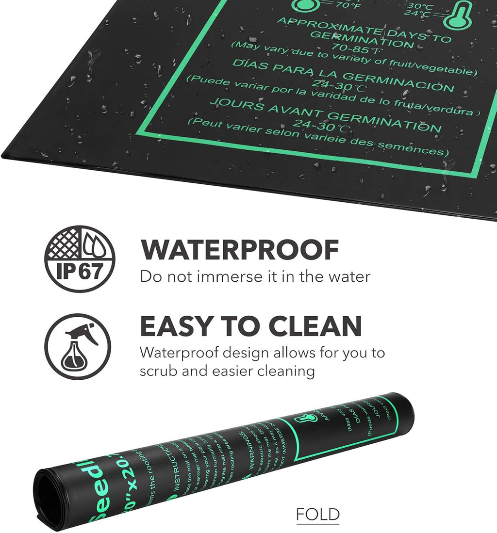 BN-LINK 20" x 20.75" Seedling Heat Mat with Thermostat Controller Combo Set | Plant Heating pad for Seed Starting with
