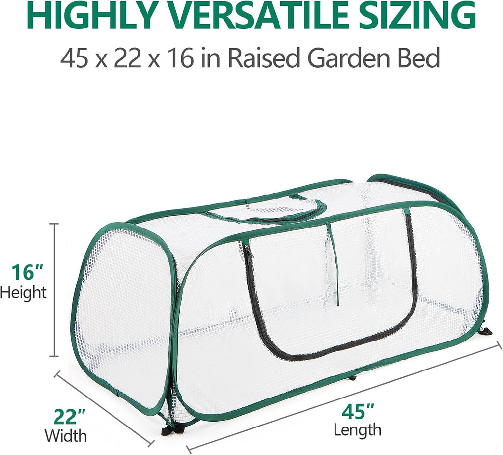Garden Bed Cover, 45"x22"x16"(H), Plastic Hot House, Garden Row Accelerator, Greenhouse, Freeze Protection Humidity