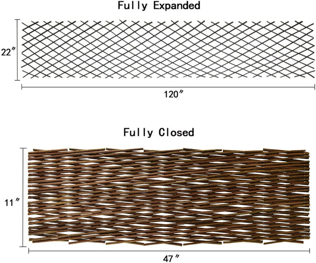 Expandable Willow Trellis for Climbing Plants Outdoors,Nature Garden Fence Lattice Panels for Outside Plant Support for