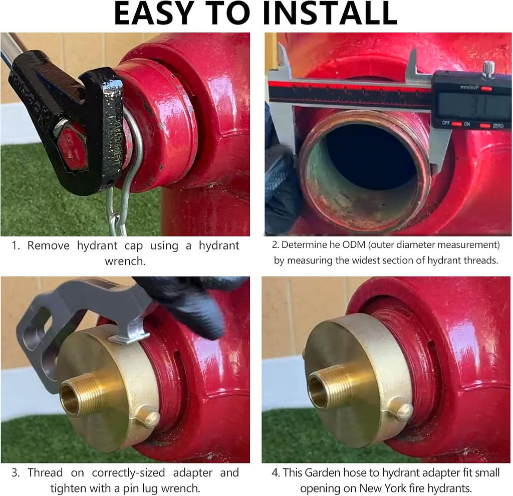 Brass Fire Hydrant Hose Adapter 2-1/2"NST/NH Femalex3/4"GHT Male Connector | Garden Hose Brass Fire Equipment Brass