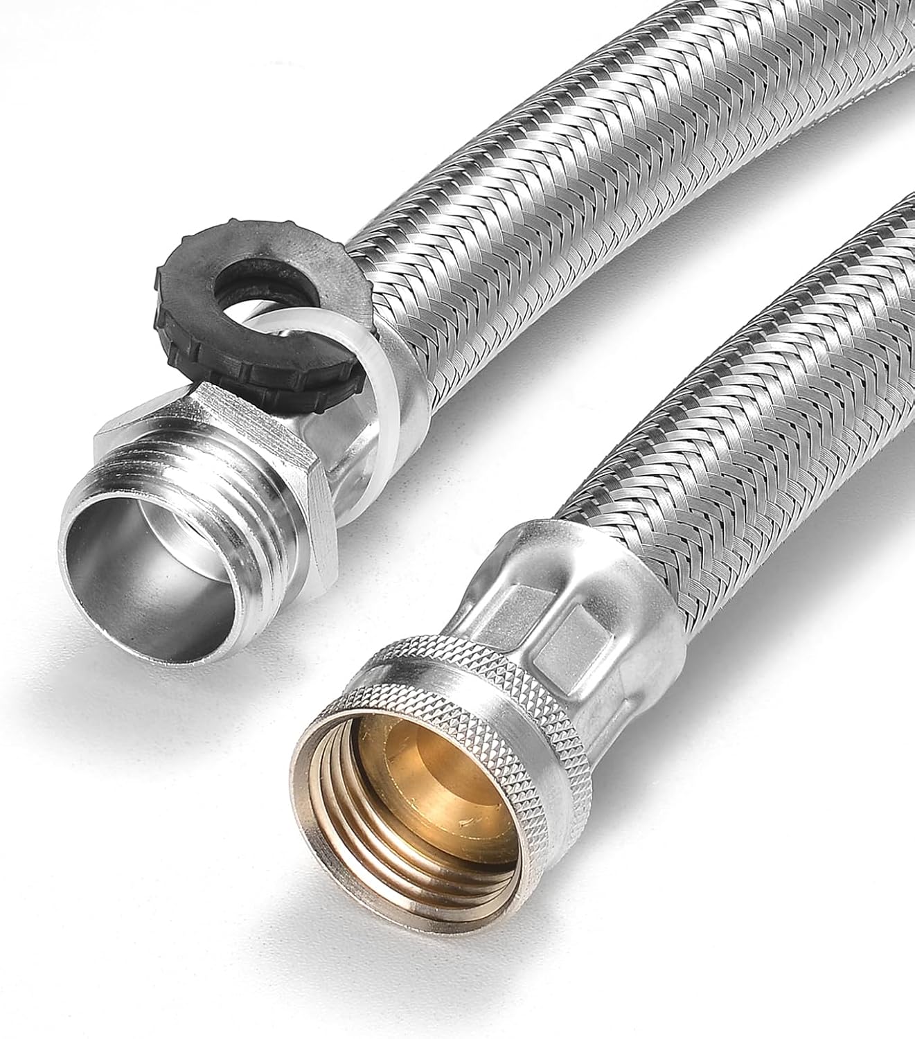 Garden Hose Extender, Kink-Free, Braided Stainless Steel Water Hose