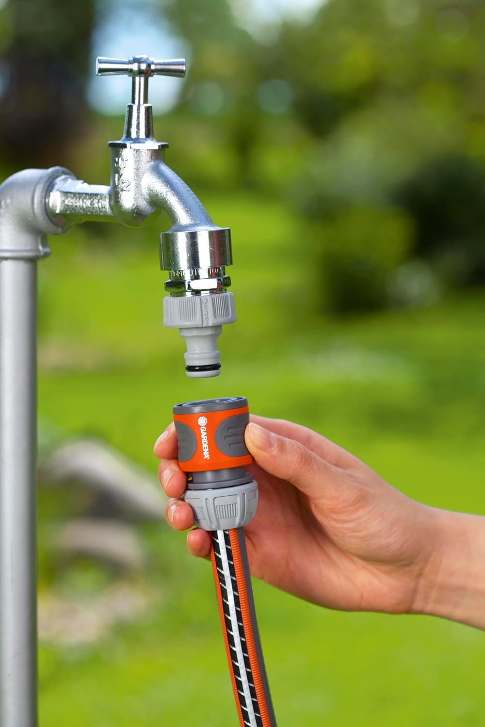 Gardena hose connector set 13 mm (1/2 inch) and 15 mm (5/98 inches): For start and end of the hose, connection suitable