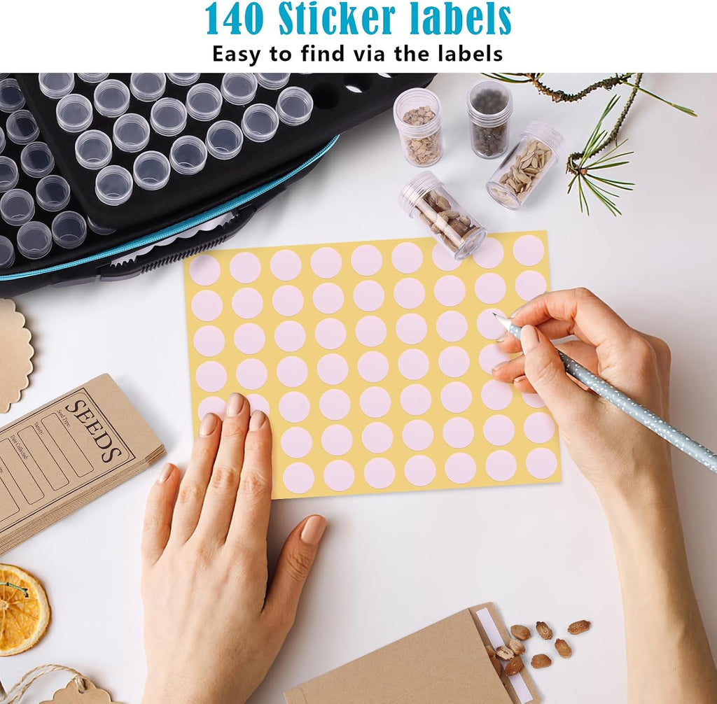 120 Slots Seed Storage Organizer with 20 Seed Envelopes | Sturdy Seed Organizer Storage Box with Zipper Bag Label