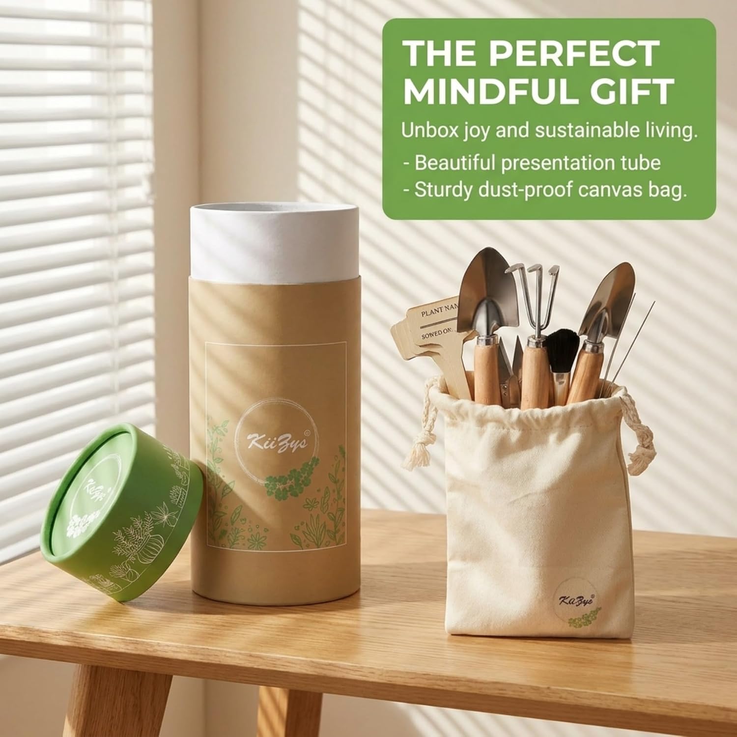 Indoor Garden Tools for Gardening - KiiZYS 12-Piece Small Garden Tools Set - Indoor Gardening Gifts for Women - Mini