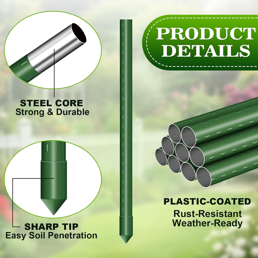4 Pack 48 Inch Tomato Cages with 10 Gallon Grow Bags for Plant Support | Garden Trellis and Grow Bag Set for Tomatoes