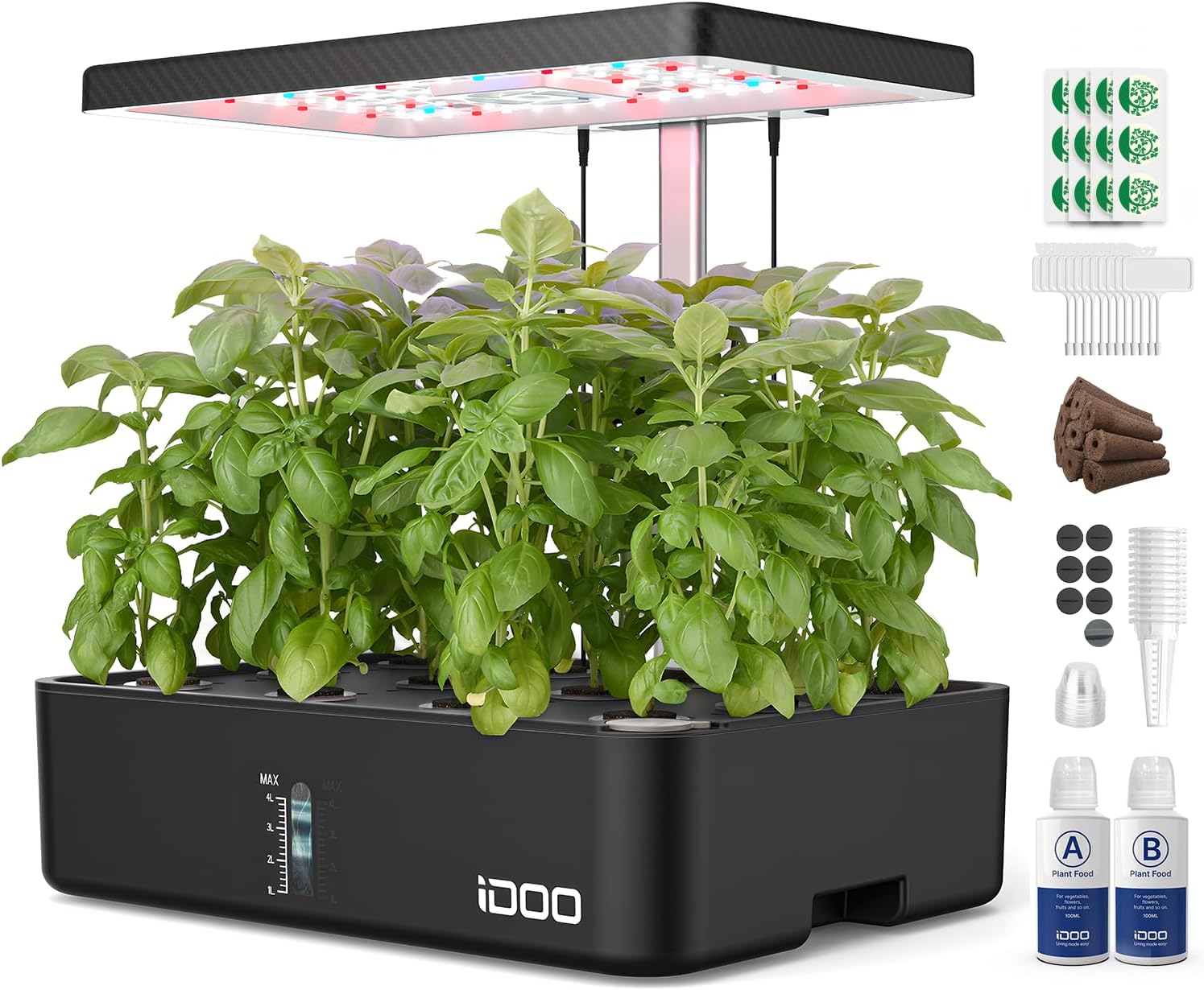 iDOO Hydroponics Growing System Kit with 60pcs Sponges