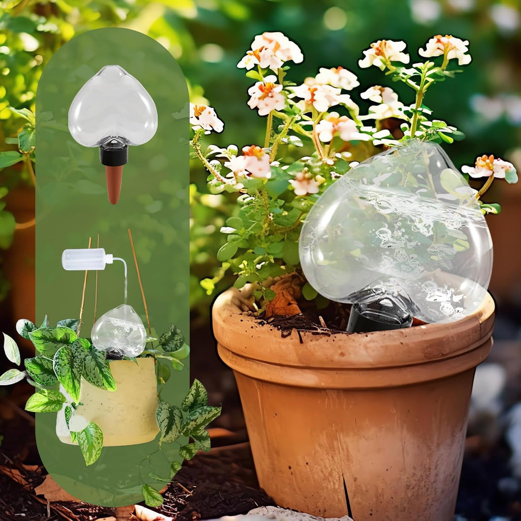 Heart-Shaped 7.04oz/200ml Plant Watering Globes - 6 Self Watering Globes for Outdoor ＆ Indoor Plants
