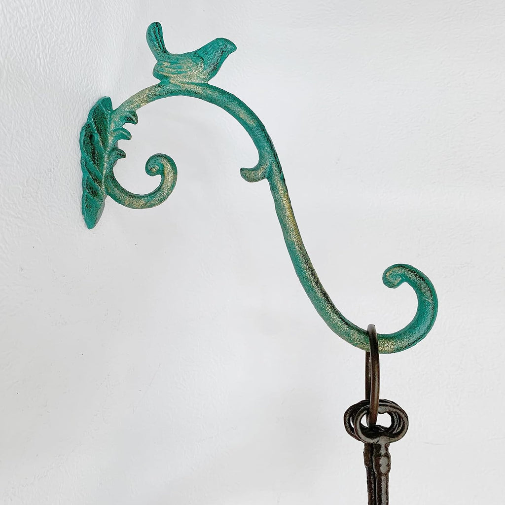 Rustic Bird-Shaped Decorative Wall Hook Hangers for Outdoor Hanging Plants, Basket, Brackets, Flower Pots, Bird Feeder