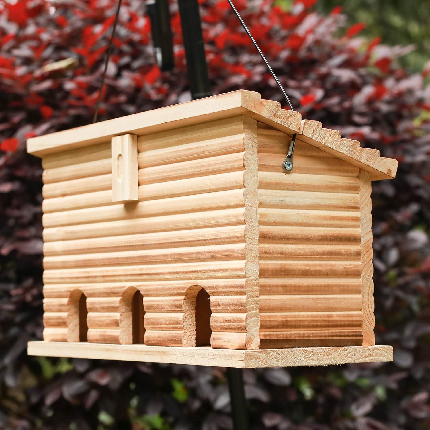 Bird Houses for Outside,Outdoor Bird House Room for 3 Bird Families 3 Hole Bluebird Finch Cardinals Hanging Birdhouse