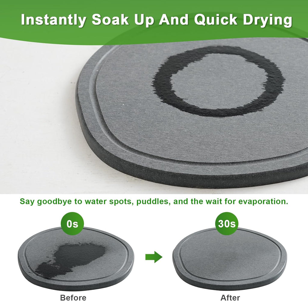 4 6 8 Inch 6 Pack Diatomite Plant Saucers for Indoors, Plant Drip Tray | XRzitky Quick Absorbent and Dry Plant Plates