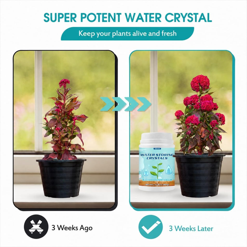 Water Storing Crystals for Plants, Keeps Soil Moist, 5LB, Fine | Soil Moisture Retention, Soil Aeration, Solve Plants