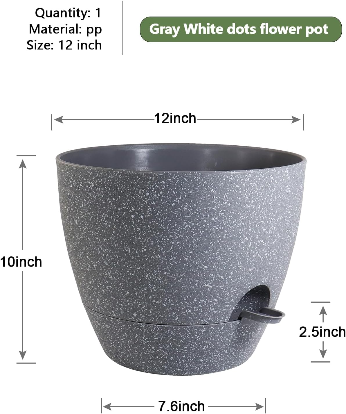 WSMKSZ 12 inch Large Self Watering Pots, Planter, Plant Pots with Mesh Drainage Holes for Indoor Outdoor House Plants
