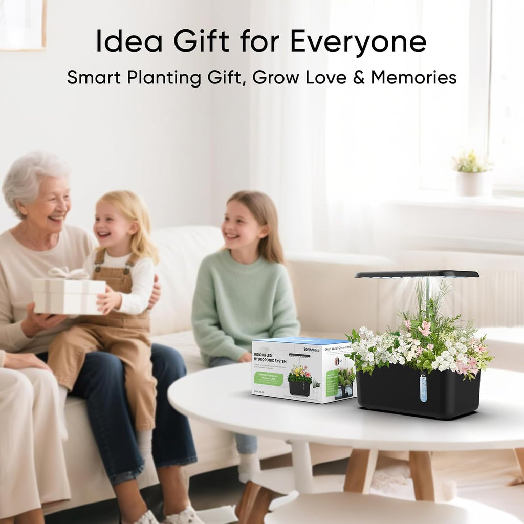 Indoor Hydroponic Growing System with LED Grow Light, Quiet Smart Water Pump, 5 Pods, Automatic Timer, Perfect for