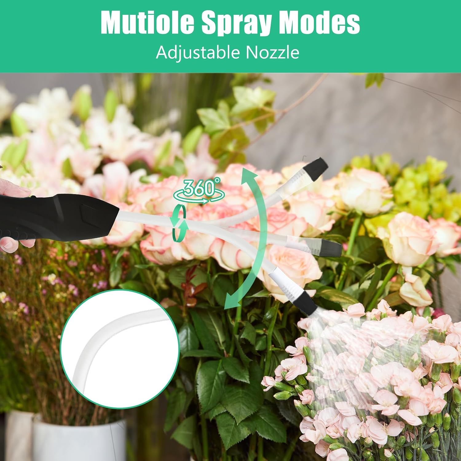 Electric Garden Sprayer 5L/1.35 Gallon Water Bag, Rechargeable Battery Powered Pump Sprayer with Adjustable Nozzle