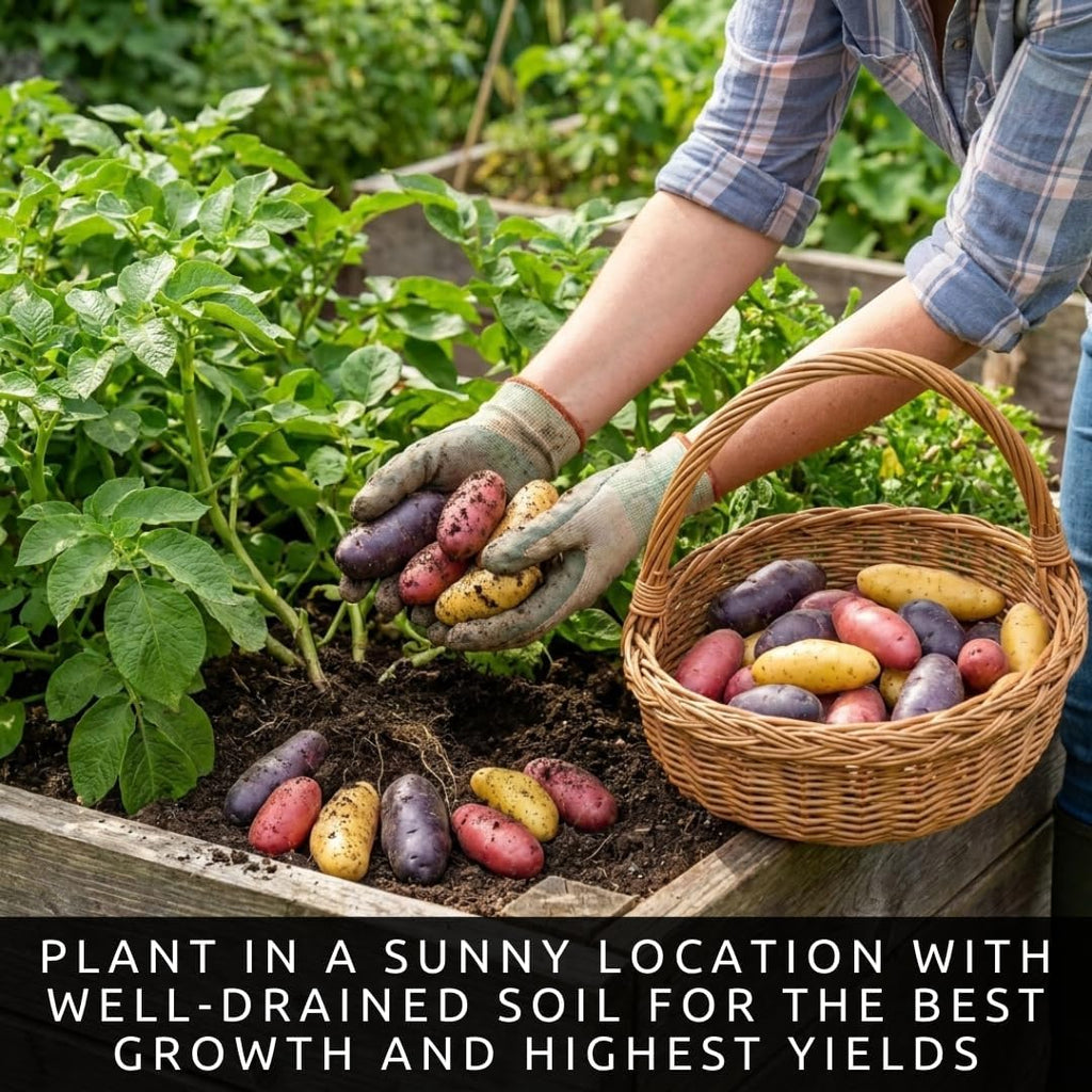 Fingerling Seed Potatoes Variety Pack | Premium Potatoes | Heirloom Mix for Home Gardens | Excellent Yield & Flavor