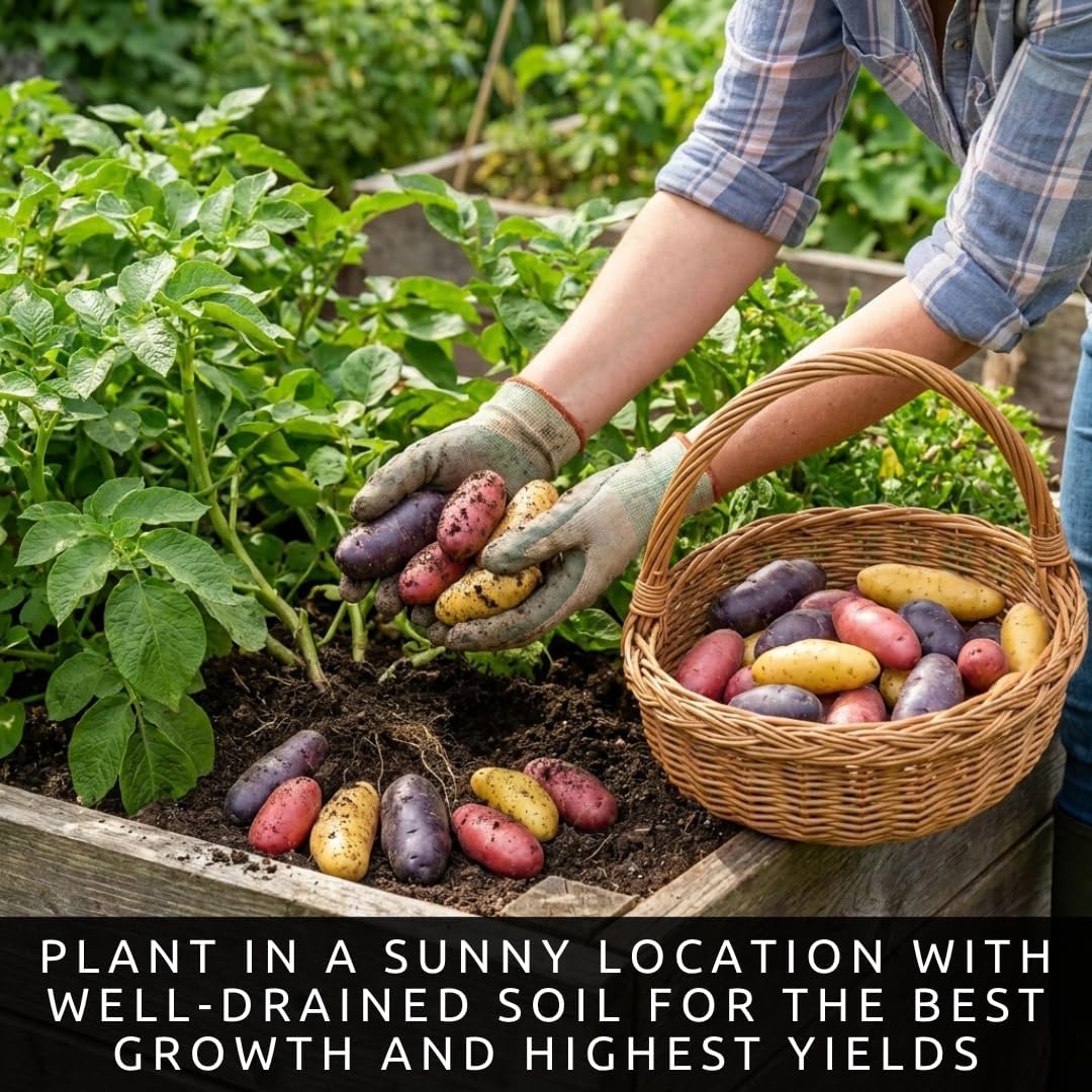 Fingerling Seed Potatoes Variety Pack | Premium Potatoes | Heirloom Mix for Home Gardens | Excellent Yield & Flavor