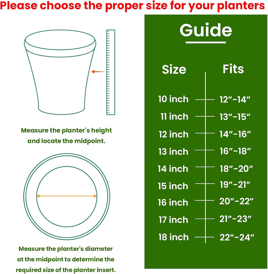 2-Pack Round Planter Insert - Plant Pot Insert, 18 inch | Use Less Potting Soil, Planter Accessories for Indoor &