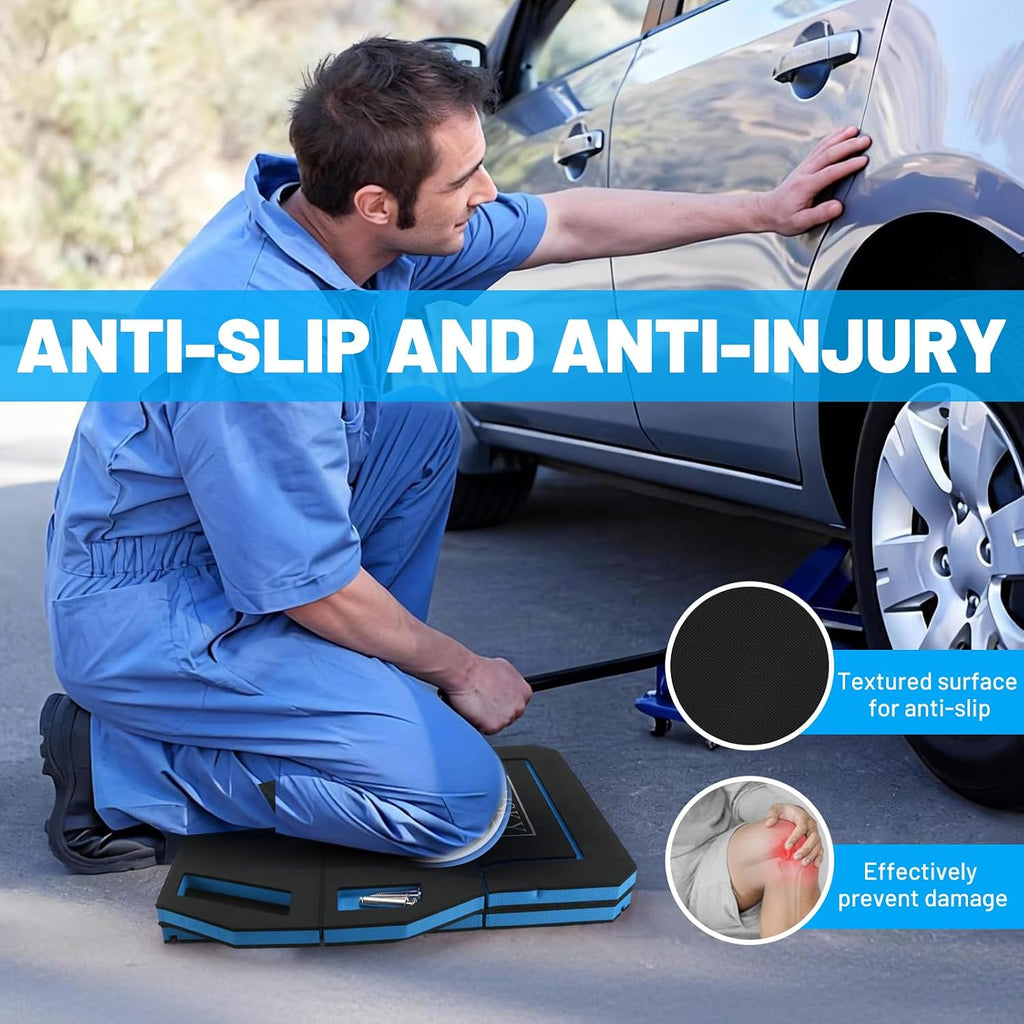 Foldable Mechanic Kneeling Pad,22.44" Wide EVA Foam Mat,1 Pack,Blue | 1.2" Thick High Density Cushioning Foam Kneeling