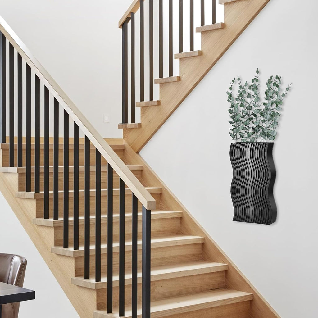 2 Pack Wall Decor Wood Wall Planters for Indoor Plants, Modern Wall Planter for Bathroom, Kitchen, Dining Room, Living