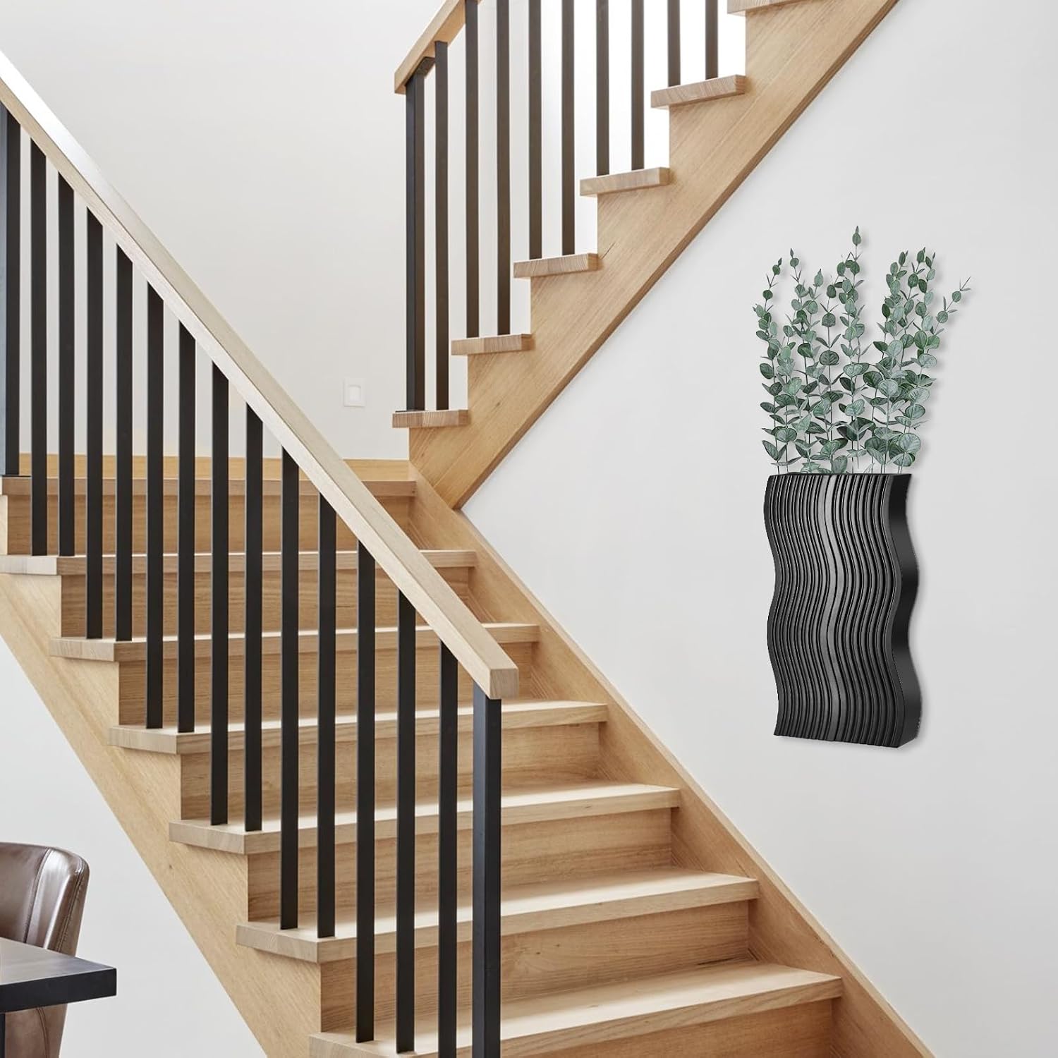 2 Pack Wall Decor Wood Wall Planters for Indoor Plants, Modern Wall Planter for Bathroom, Kitchen, Dining Room, Living