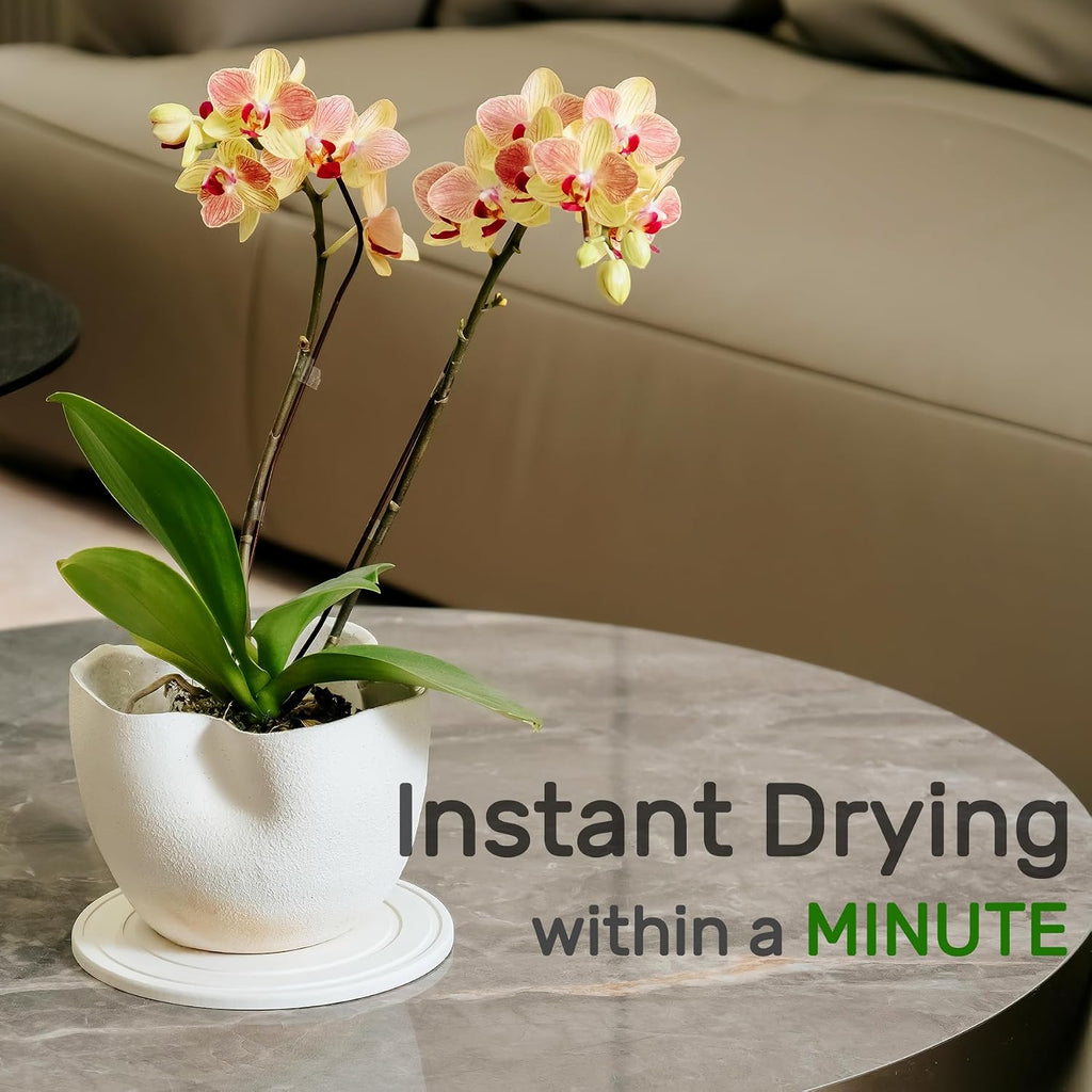 Relime Diatomaceous Earth Plant Saucer for Indoor, 2 Pack 10 inch, Instant Dry Pot Saucer, Plant Drip & Drainage Tray
