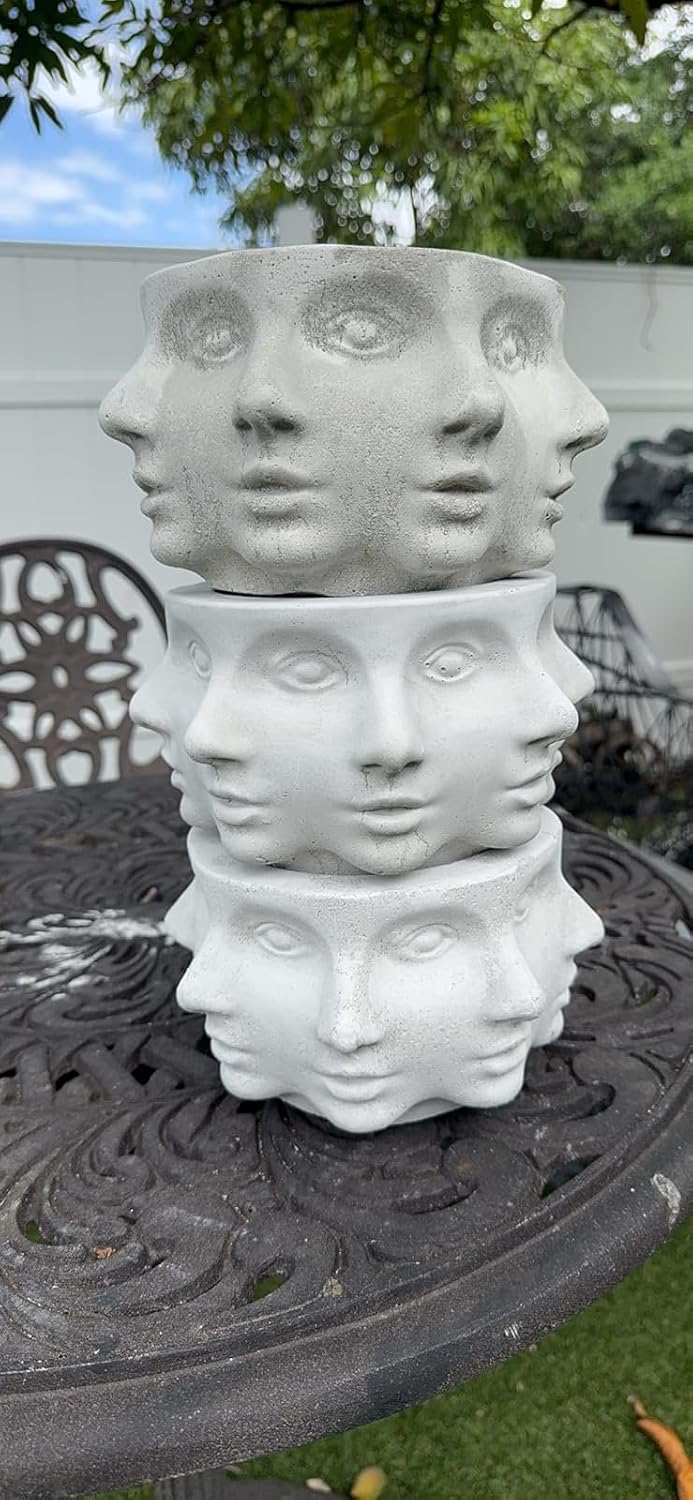 Silicone Head Face Planter Mold, Multi-Face, 8 inch Flower Pot Mold | Indoor/Outdoor, Multi-Face Shaped, Succulent