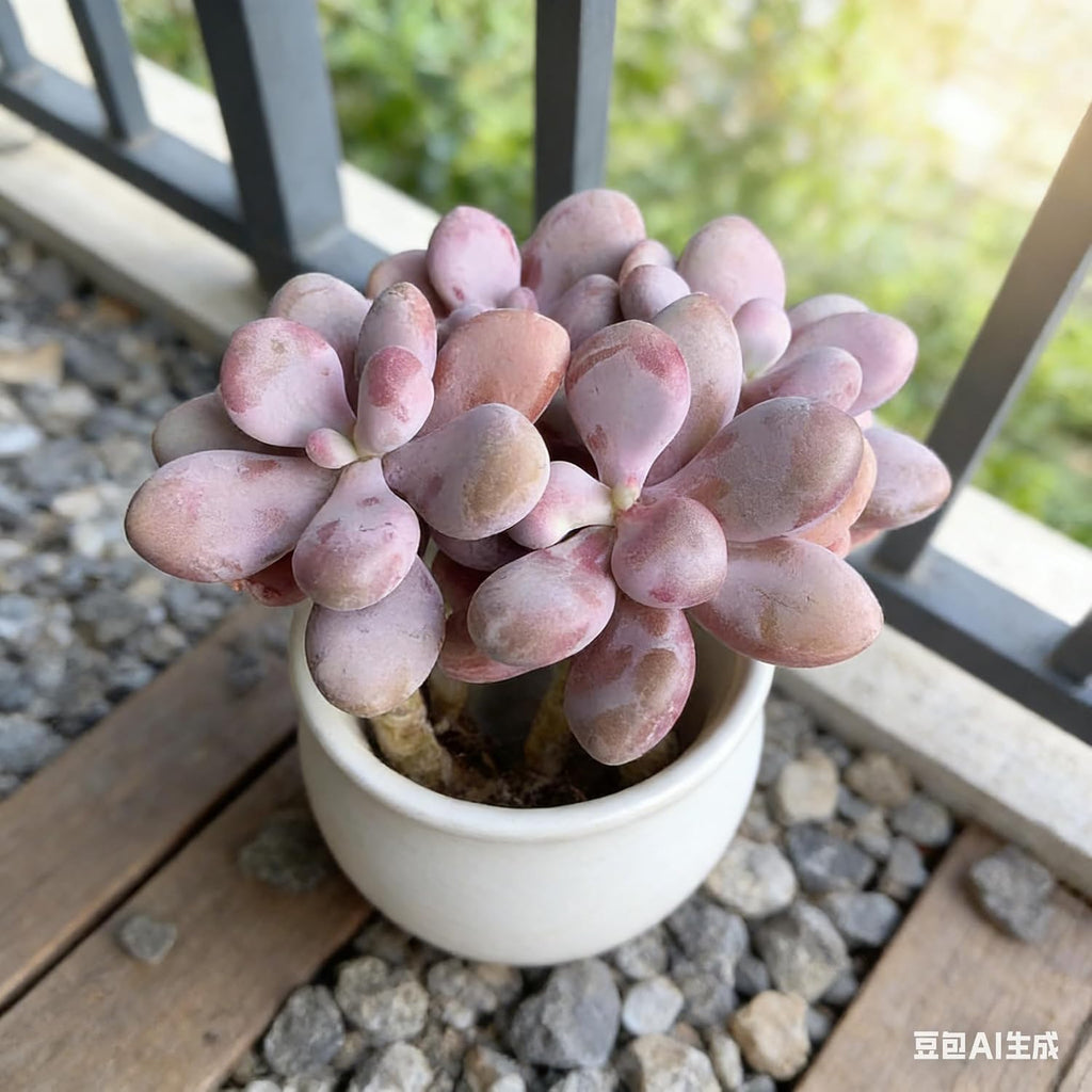 Live Graptopetalum Succulent with Gardening Tools – Graptopetalum amethystinum (Rose) Walther, Small Easy Care