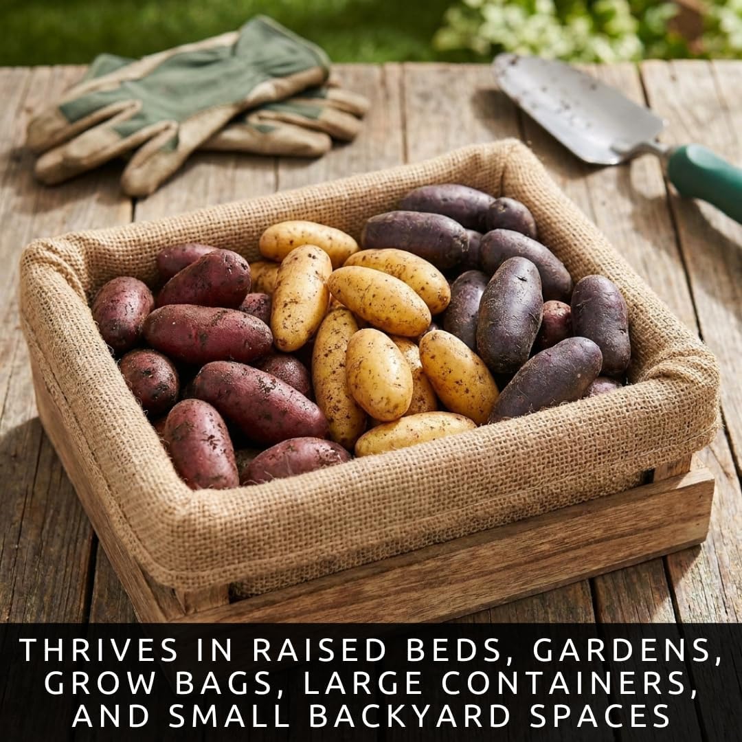 Fingerling Seed Potatoes Variety Pack | Premium Potatoes | Heirloom Mix for Home Gardens | Excellent Yield & Flavor