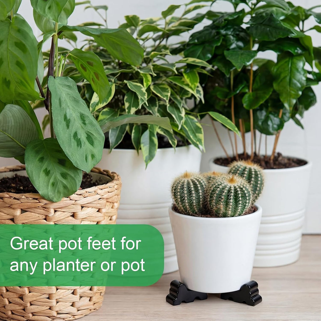 Kigeli 12 Pcs Resin Pot Feet for Outdoor Planters 3 Inch Long 1.5 Inch Tall Flower Handmade Elevator Plant Feet Frost