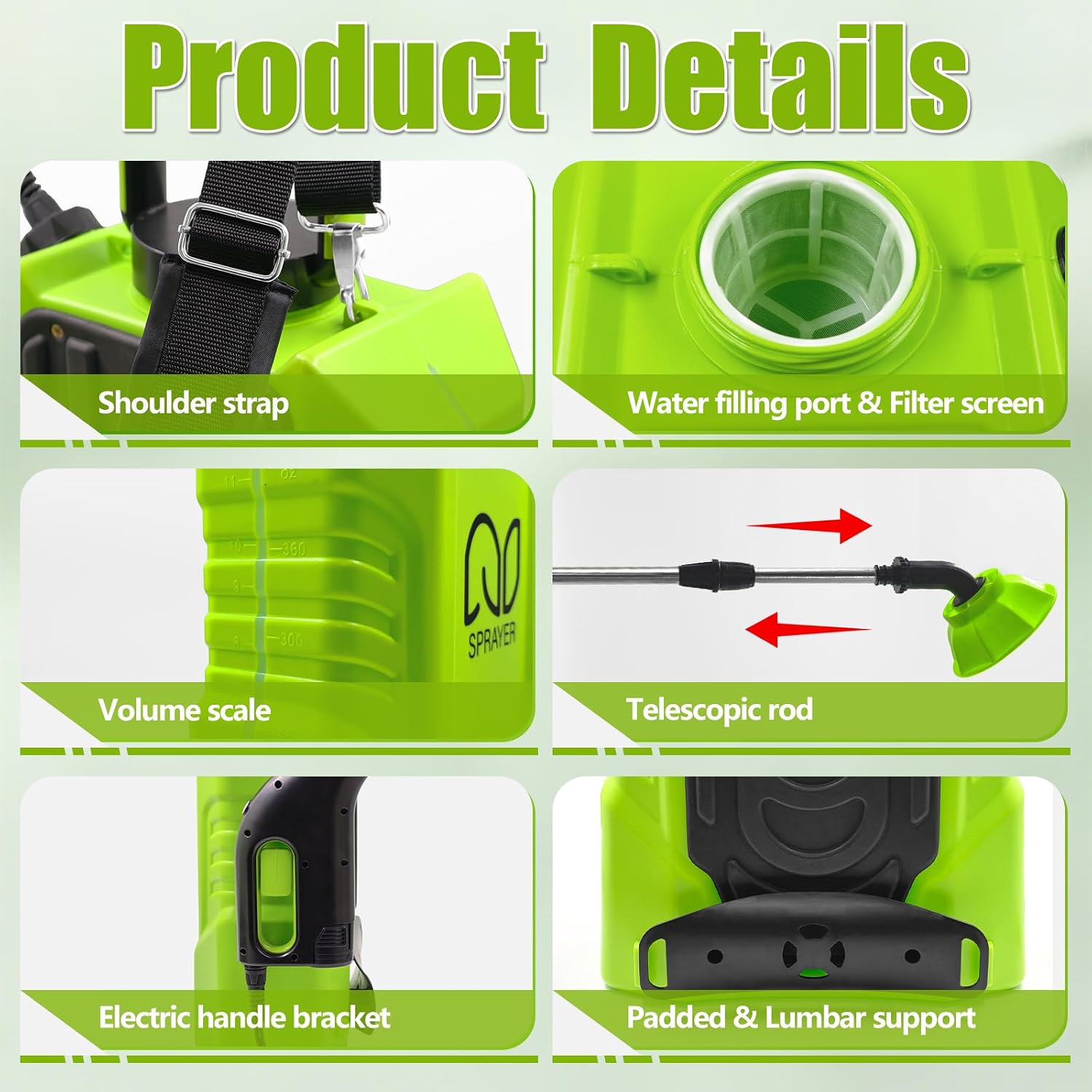 Battery Powered Backpack Sprayer 3 Gallon, Electric Garden Sprayer in Lawn | Digital Display, 3 Adjustable Pressures