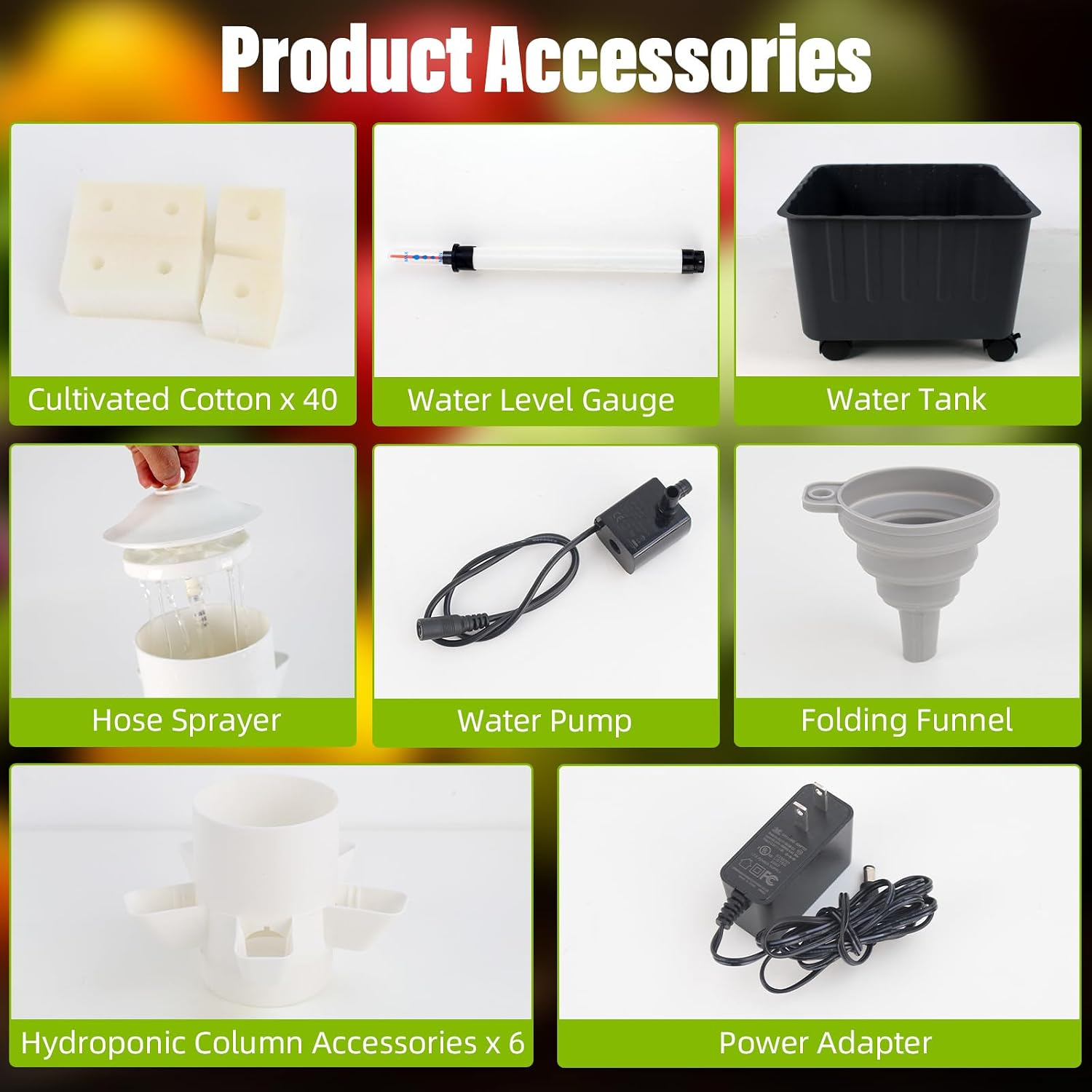 Hydroponics Growing System, Indoor Gardening System, Hydroponic Tower with 30 Liter Capacity Mobile Water Tank for