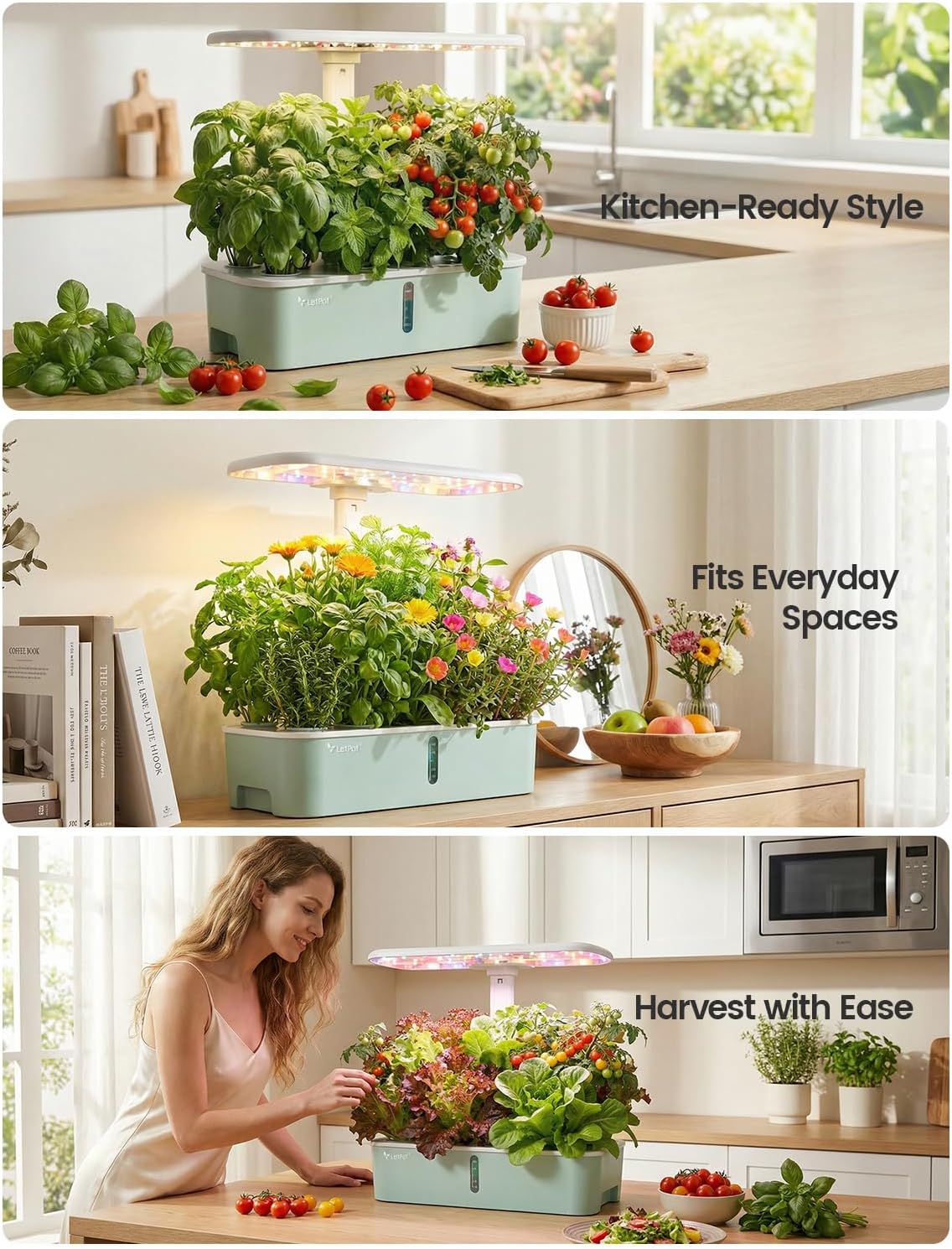 LetPot LPH-Air Hydroponics Growing System Kits, APP & WiFi Controlled Smart Indoor Garden with Adjustable 24W Grow