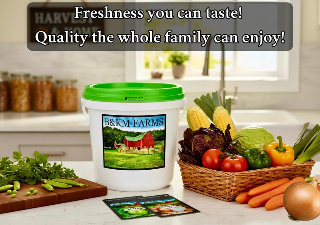 B&KM Farms 100,000 Non-GMO Heirloom Seed Kit-50 Fruit & Vegetable Variety