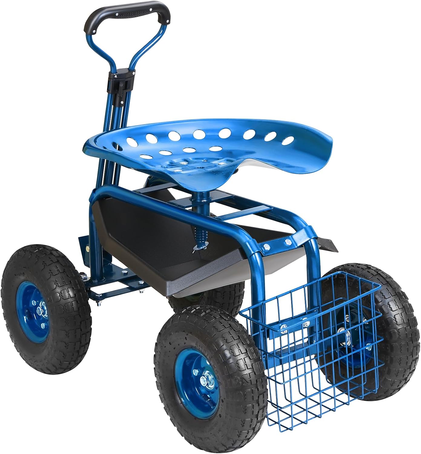 VEVOR Garden Cart Rolling Workseat with Wheels, Gardening Stool for Planting, 360 Degree Swivel Seat, Wagon Scooter