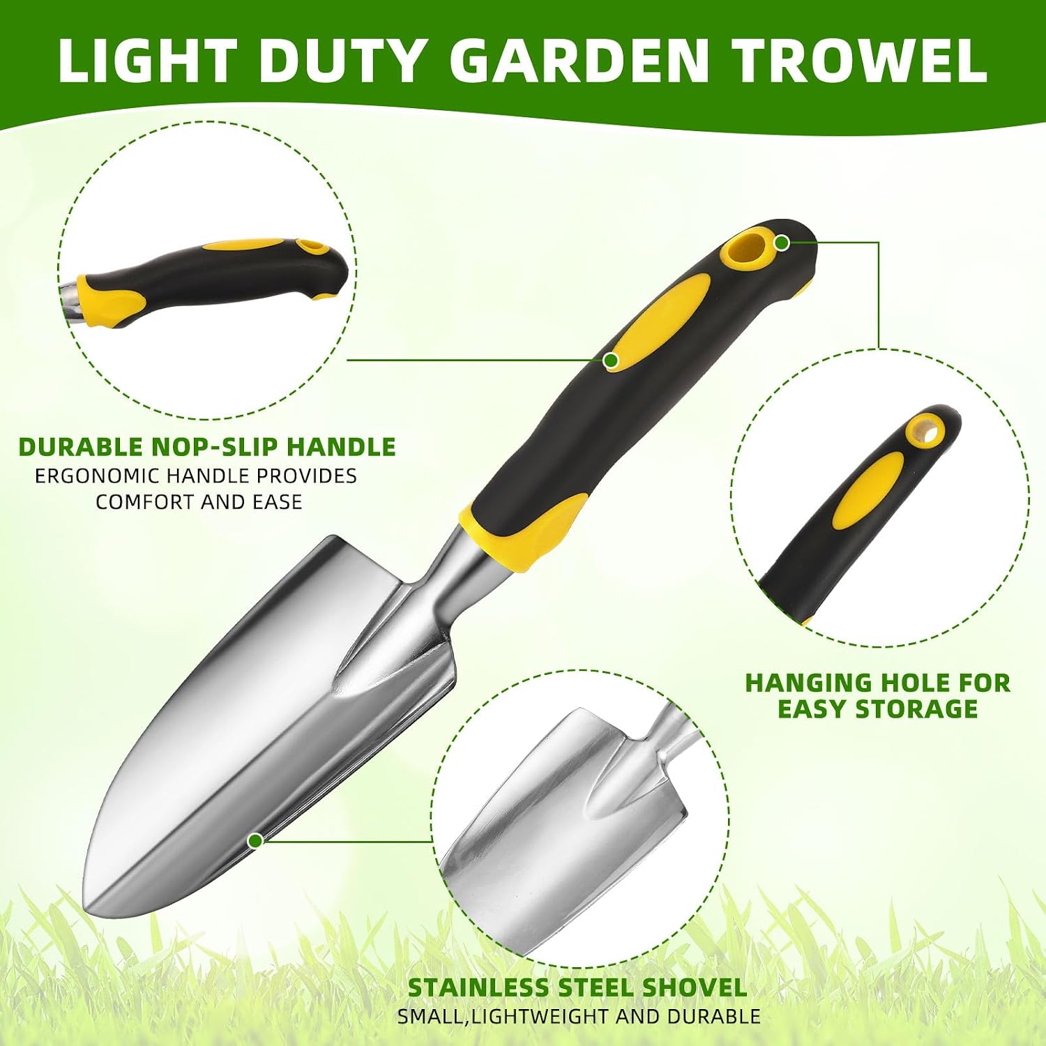 Product Image Yaocom Garden Shovel Aluminum Alloy Heavy Duty Trowel Garden Tool Small Shovels for Digging Metal Hand